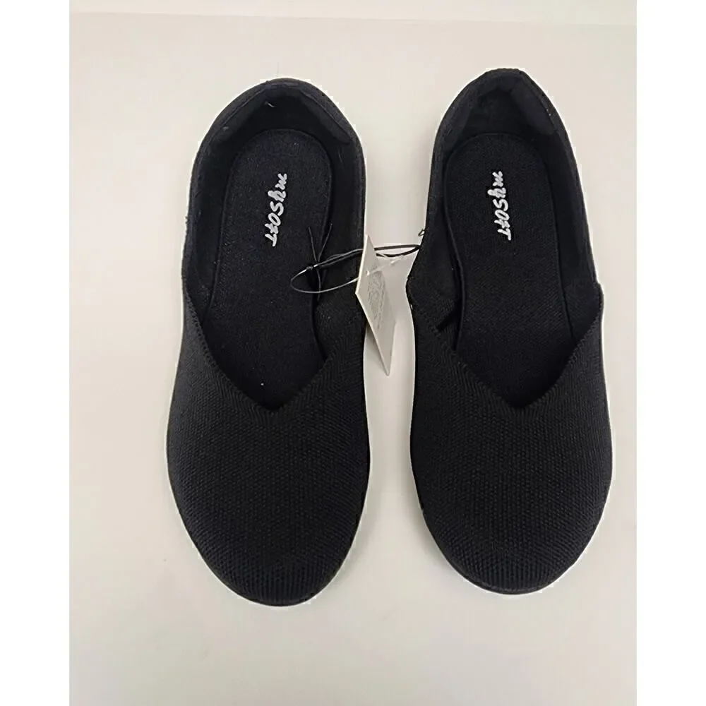 Mysoft Women Ballet Flats Round Toe Comfy Lightweight Mesh Knit Shoes Size 8
